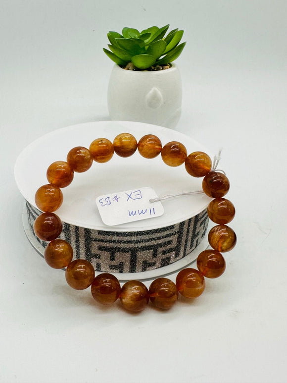 Andesine Bracelet  Code# B3 - Size 11 mm - AA Quality length 7.5 Inch Origin Tibet - Natural Andesine Round Bracelet