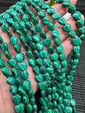 Malachite Heart Shape Beads • Size 8mm • Length 40 cm - AAA Quality • Natural Malachite Beads