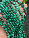 Malachite Heart Shape Beads • Size 8mm • Length 40 cm - AAA Quality • Natural Malachite Beads