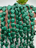 Malachite Heart Shape Beads • Size 12 mm • Length 40 cm - AAA Quality • Natural Malachite Beads