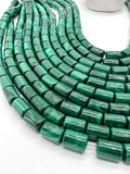 Malachite Tube Beads • 8X12 mm Size • Length  40 cm - AAA Quality • Natural Malachite Cylinder Beads- Malachite Barrel Beads