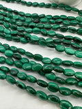Malachite Oval Beads • 6x8 mm Size • Length  40 cm - AAA Quality • Natural Malachite Beads
