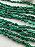 Malachite Oval Beads • 6x8 mm Size • Length 40 cm - AAA Quality • Natural Malachite Beads