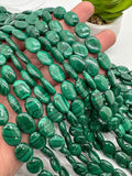 Malachite Oval Beads • 10X14 / 12X16 mm Size • Length  40 cm - AAA Quality • Natural Malachite Beads