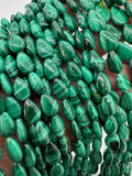 Malachite Tear Drop Beads • 8x12 mm Size • Length  40 cm - AAA Quality • Natural Malachite Pear Beads