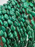 Malachite Tear Drop Beads • 8x12 mm Size • Length 40 cm - AAA Quality • Natural Malachite Pear Beads