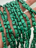 Malachite Rectangle Beads • 6x8 mm Size • Length 40 cm - AAA Quality • Natural Malachite Beads
