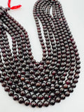 7MM Garnet Round Beads , AA Quality, 16 Inch Length. Garnet Round.