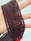 Garnet Round 5-5.5 MM Beads , AA Quality, 16 Inch Length. Garnet Round.