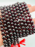 Garnet Round 8MM Beads , AAA Quality, 16 Inch Length. Garnet Round.