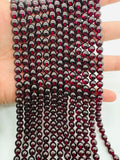 Garnet Round 6-6.5 MM Beads , AAA Quality, 16 Inch Length. Garnet Round.