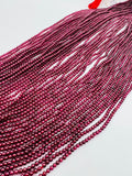 Garnet Round 2-2.5 MM Beads , AAA Quality, 16 Inch Length. Garnet Round.