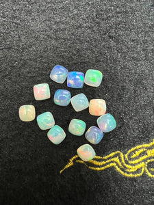 6MM Ethiopian Opal cushion Pack 4 Pcs- AAA Quality Opal Cabochon - Ethiopian Opal cushion Cabochon