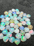 8MM Ethiopian Opal Heart Shape Pack 1 Pcs- AAA Quality Opal Cabochon - Ethiopian Opal Heart Shape Cabochon