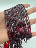 Garnet Rectangle shape beads, Size 3X5MM, length 16 Inch strand, AAA Quality, Red Garnet, Origin India, red garnet beads, Garnet fancy shape