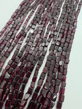Garnet Rectangle shape beads, Size 3X5MM, length 16 Inch strand, AAA Quality, Red Garnet, Origin India, red garnet beads, Garnet fancy shape