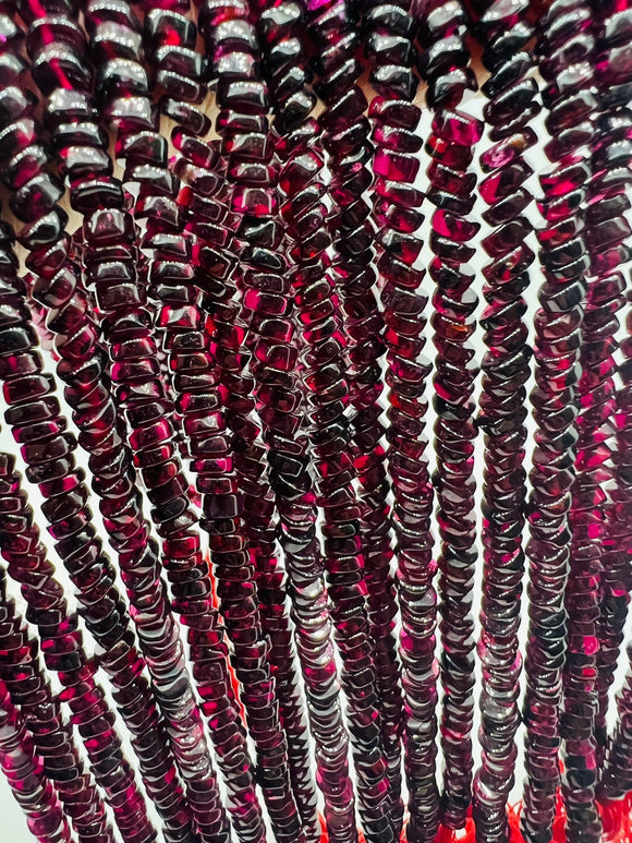 Garnet wheel shape beads, Size 3X3 MM, length 16 Inch strand, AAA Quality, Red Garnet, red garnet beads, Garnet fancy shape