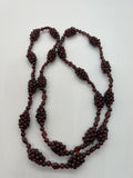 Garnet hand Made necklace with Big ball and round beads. Garnet fancy shape , length 28"