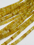 Yellow Sapphire 4MM Faceted Roundel, AAA Quality , 16 Inch Strand , Natural Yellow sapphire gemstone . precious stone beads