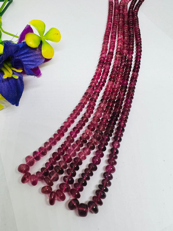 Pink Tourmaline 4MM Roundel beads. Fine quality beads , Length 15 Inch, origin Tanzania, Genuine Pink tourmaline beads, Rubellite roundel.