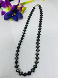 Black Mother of Pearl Flower Carving Beads • 8 mm Size • 40 cm length • Natural Black Mother of Pearl Necklace with clasp. Can Customize