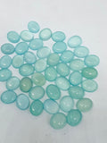 Chalcedony 7X9 MM Oval Cabs, Pack of 6 Pcs.- Chalcedony Cabochons, gemstone cabs. Aqua Chalcedony, heat treatment