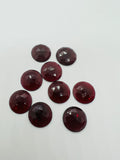 16MM Garnet  Rose Cut - Pack of 1 Pcs  Garnet Faceted Flat Polki -  AAA Quality- Best for Jewelry making- One Side Cutting and one side flat