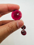 20MM Garnet  Rose Cut - Pack of 1 Pcs  Garnet Faceted Flat Polki -  AAA Quality- Best for Jewelry making- One Side Cutting and one side flat