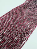 Garnet Round 3.5MM Beads , AA Quality, 16 Inch Length. Garnet Round.