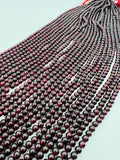 Garnet Round 4-4.5MM Beads , AA Quality, 16 Inch Length. Garnet Round.