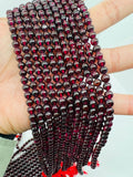 Garnet Round 5-5.5 MM Beads , AA Quality, 16 Inch Length. Garnet Round.