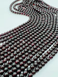 Garnet Round 6-6.5 MM Beads , AA Quality, 16 Inch Length. Garnet Round.