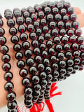 Garnet Round 8MM Beads , AAA Quality, 16 Inch Length. Garnet Round.