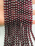 Garnet Round 6-6.5 MM Beads , AAA Quality, 16 Inch Length. Garnet Round.