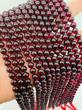 Garnet Round 5-5.5 MM Beads , AAA Quality, 16 Inch Length. Garnet Round.
