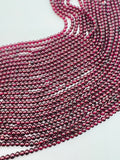 Garnet Round 3-3.5 MM Beads , AAA Quality, 16 Inch Length. Garnet Round.