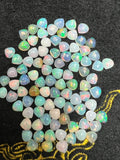 7MM Ethiopian Opal Heart Shape Pack 2 Pcs- AAA Quality Opal Cabochon - Ethiopian Opal Heart Shape Cabochon