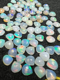 5MM Ethiopian Opal Heart Shape Pack 6 Pcs- AAA Quality Opal Cabochon - Ethiopian Opal Heart Shape Cabochon