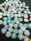 6MM Ethiopian Opal Heart Shape Pack 5 Pcs- AAA Quality Opal Cabochon - Ethiopian Opal Heart Shape Cabochon