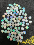 6MM Ethiopian Opal Heart Shape Pack 5 Pcs- AAA Quality Opal Cabochon - Ethiopian Opal Heart Shape Cabochon