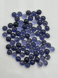 5MM Iolite smooth round cabs, natural gemstone cabochon . loose stone cabs (pack of 6 Pc ) AAA Quality