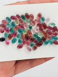 Tourmaline cabs 4X6 MM Multi Color Cabochon  ,Tourmaline gemstone loose cabs , Tourmaline cabs , Pack of 5 Pcs, AAA Quality