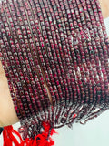 Garnet small Tube shape beads, Size 3X3 MM, length 16 Inch strand, AAA Quality, Red Garnet, red garnet beads, Garnet fancy shape