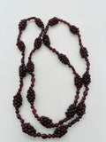 Garnet hand Made necklace with Big ball and round beads. Garnet fancy shape , length 28"