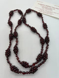 Garnet hand Made necklace with Big ball and round beads. Garnet fancy shape , length 28"