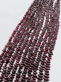 Garnet shape  2X9 mm size center Drill, Length of Strand 16", garnet fancy shape