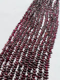 Garnet shape 2X9 mm size center Drill, Length of Strand 16", garnet fancy shape