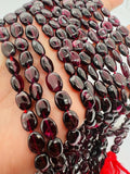 Garnet Oval shape 7X9 mm size, Length of Strand 16", garnet fancy shape, AAA quality garnet