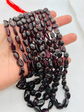 Garnet tumble shape 9X11 Approx mm size, Length of Strand 16", garnet fancy shape, AAA quality garnet