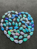Australian Opal 6X4 mm Cabs, Pack of 5 Pieces -AAA Quality, Opal Triplet Cabochon - Australian Opal Pear Cabochon, flat bottom.